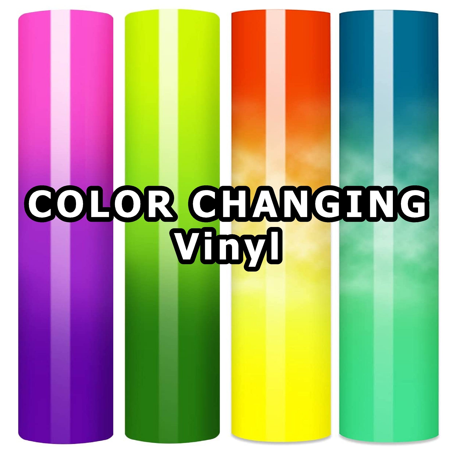1 Sheet Color Changing Vinyl Stickers, 12 x 7.8 inch Gradient Permanent Vinyl Bundle, Craft Adhesive Vinyl, Sensitive to Cold Self Adhesive Vinyl for