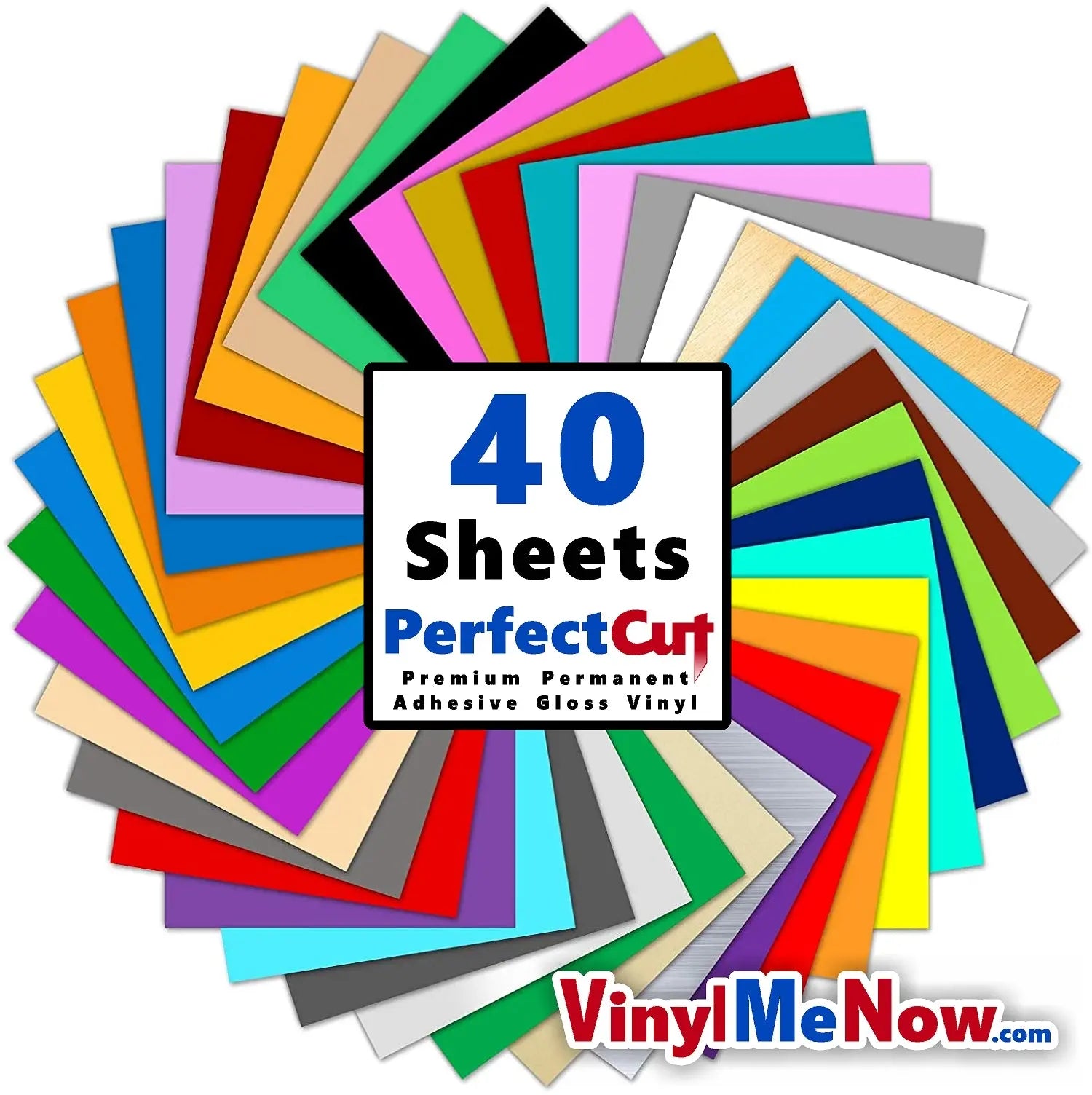 PerfectCut - Craft Vinyl - Permanent Adhesive Vinyl - 40 Sheet
