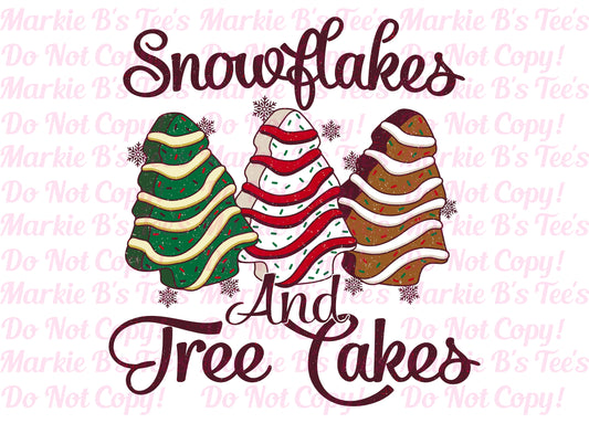 Snow Flakes & Christmas Tree Cake Digital Files Markie B's Tees