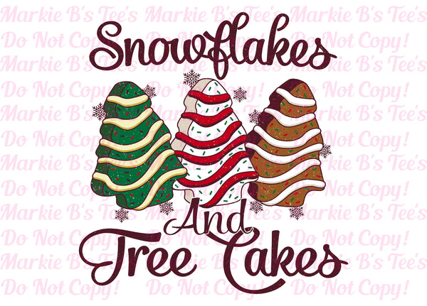 Snow Flakes & Christmas Tree Cake Digital Files