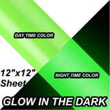 Glow In The Dark Self Adhesive Vinyl Green 12x12 Sheet