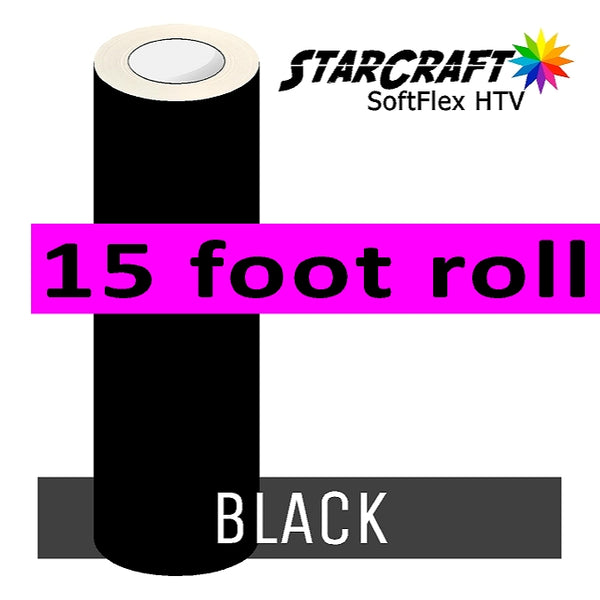 StarCraft SoftFlex HTV 15 Foot Rolls BLACK 15 foot