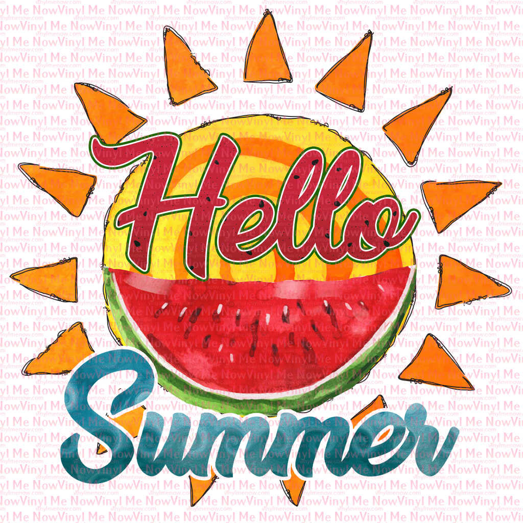 Hello Summer Retro SUBLIMATION TRANSFERS Ready To Press