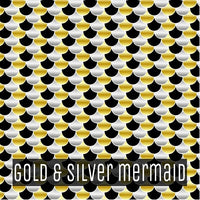 Animal Print - Printed Patterned Adhesive Craft Vinyl Gold & Silver Mermaid