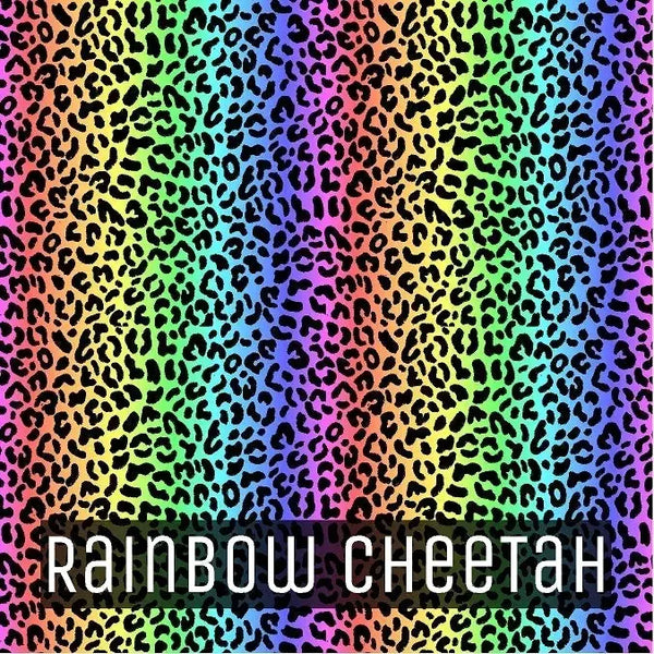 Rainbow Cheetah 12x12 Patterned Vinyl Sheet - iCraftVinyl