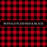 Christmas Patterns - Printed Patterned Adhesive Craft Vinyl Buffalo Plaid Red & Black