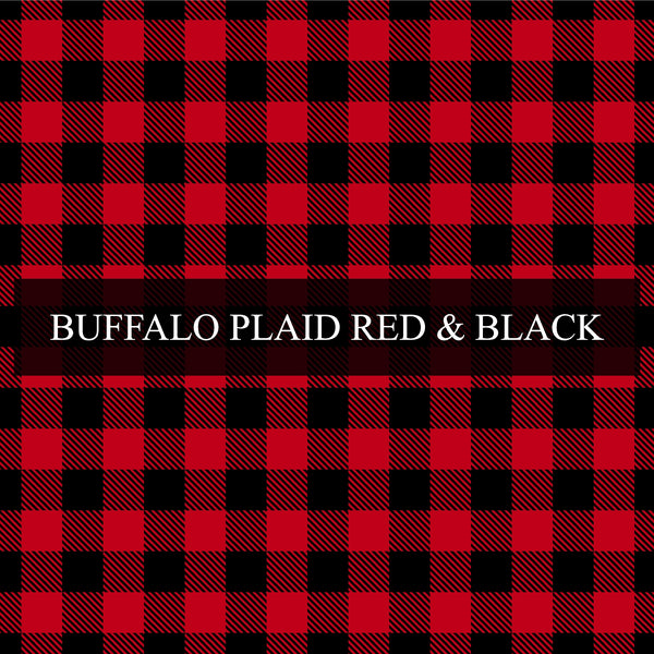 Christmas Patterns - Printed Patterned Adhesive Craft Vinyl Buffalo Plaid Red & Black
