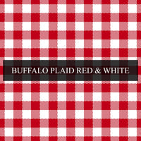 Christmas Patterns - Printed Patterned Adhesive Craft Vinyl Buffalo Plaid White & Red