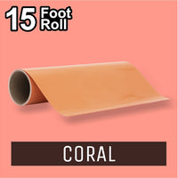 PerfectCut - Craft Vinyl - Permanent Adhesive Vinyl - 15 Foot Roll CORAL