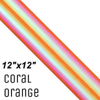 Chameleon Holographic Adhesive Craft Vinyl Coral Orange 12x12 Sheet