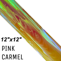 Chameleon Holographic Adhesive Craft Vinyl Pink Carmel 12x12 Sheet