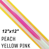 Chameleon Holographic Adhesive Craft Vinyl Peach Yellow Pink 12x12 Sheet