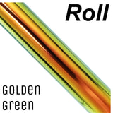 Chameleon Holographic Adhesive Craft Vinyl Golden Green 3 Foot Roll