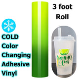 Color Changing Self-Adhesive Vinyl Cold - Yellow to Green 3 Foot Roll