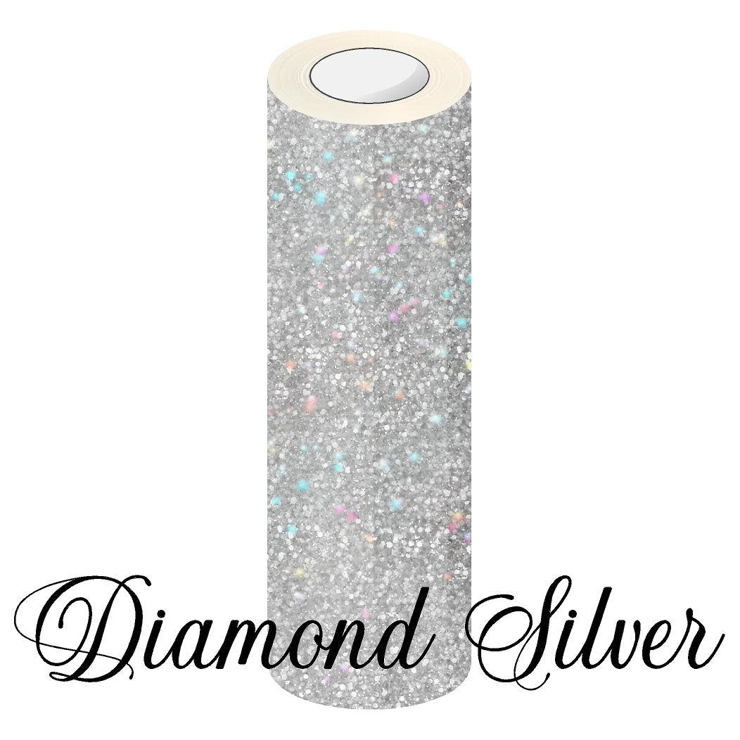 Glitter Silver Adhesive Vinyl Paper 12 Roll - Peel and Stick By