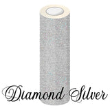 Holographic Glitter Adhesive Permanent Vinyl Diamond Silver 3 Foot Roll