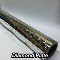 Chrome Permanent Self Adhesive Vinyl Diamond Plate 3 Foot Roll