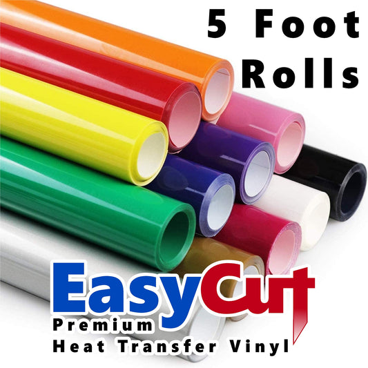 EasyCut Premium Heat Transfer Vinyl 5' Foot Rolls Vinyl Me Now