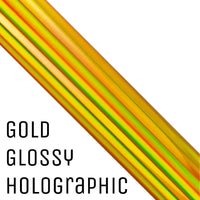 Glossy Holographic Permanent Self-Adhesive Vinyl Gold 12x12 Sheet