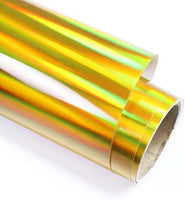 Glossy Holographic Permanent Self-Adhesive Vinyl Gold 3 Foot Roll
