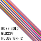 Glossy Holographic Permanent Self-Adhesive Vinyl Rose Gold 12x12 Sheet