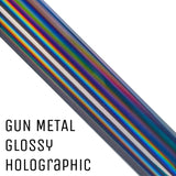 Glossy Holographic Permanent Self-Adhesive Vinyl Gun Metal 12x12 Sheet