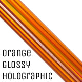 Glossy Holographic Permanent Self-Adhesive Vinyl Orange 12x12 Sheet