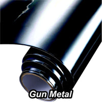 Chrome Permanent Self Adhesive Vinyl Gun Metal 3 Foot Roll