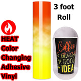 Color Changing Self-Adhesive Vinyl Heat - Red to Yellow 3 Foot Roll