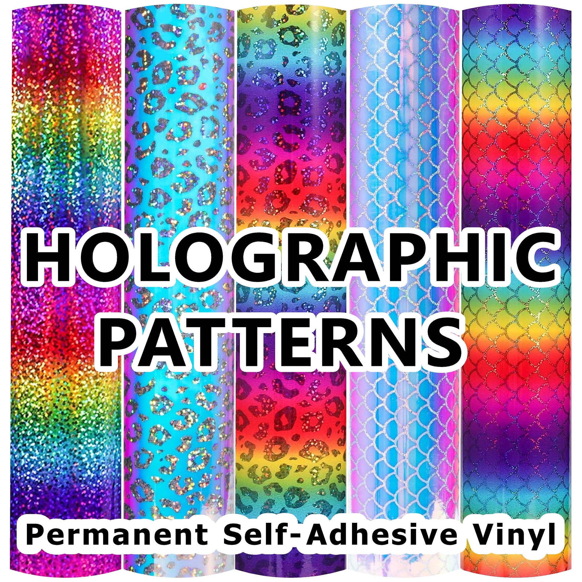 12x12 Holographic Rainbow Gradient Metallic Glitter Permanent