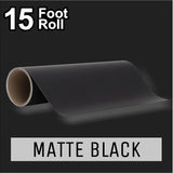 PerfectCut - Craft Vinyl - Permanent Adhesive Vinyl - 15 Foot Roll MATTE BLACK