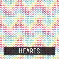 Neon- Printed Patterned Adhesive Craft Vinyl Hearts