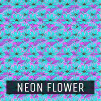Neon- Printed Patterned Adhesive Craft Vinyl Neon Flower