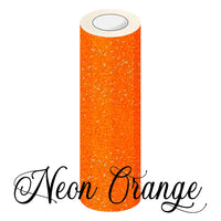 Holographic Glitter Adhesive Permanent Vinyl Neon Orange 3 Foot Roll