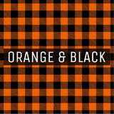 Buffalo Plaid - Printed Patterned Adhesive Craft Vinyl Orange & Black