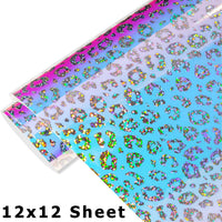 Holographic Pattern Self Adhesive Vinyl Opal Cheetah 12x12 Sheet