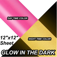 Glow In The Dark Self Adhesive Vinyl Pink 12x12 Sheet