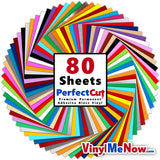 PerfectCut - Craft Vinyl - Permanent Adhesive Vinyl - 12" x 12" 80 Sheet Bundle