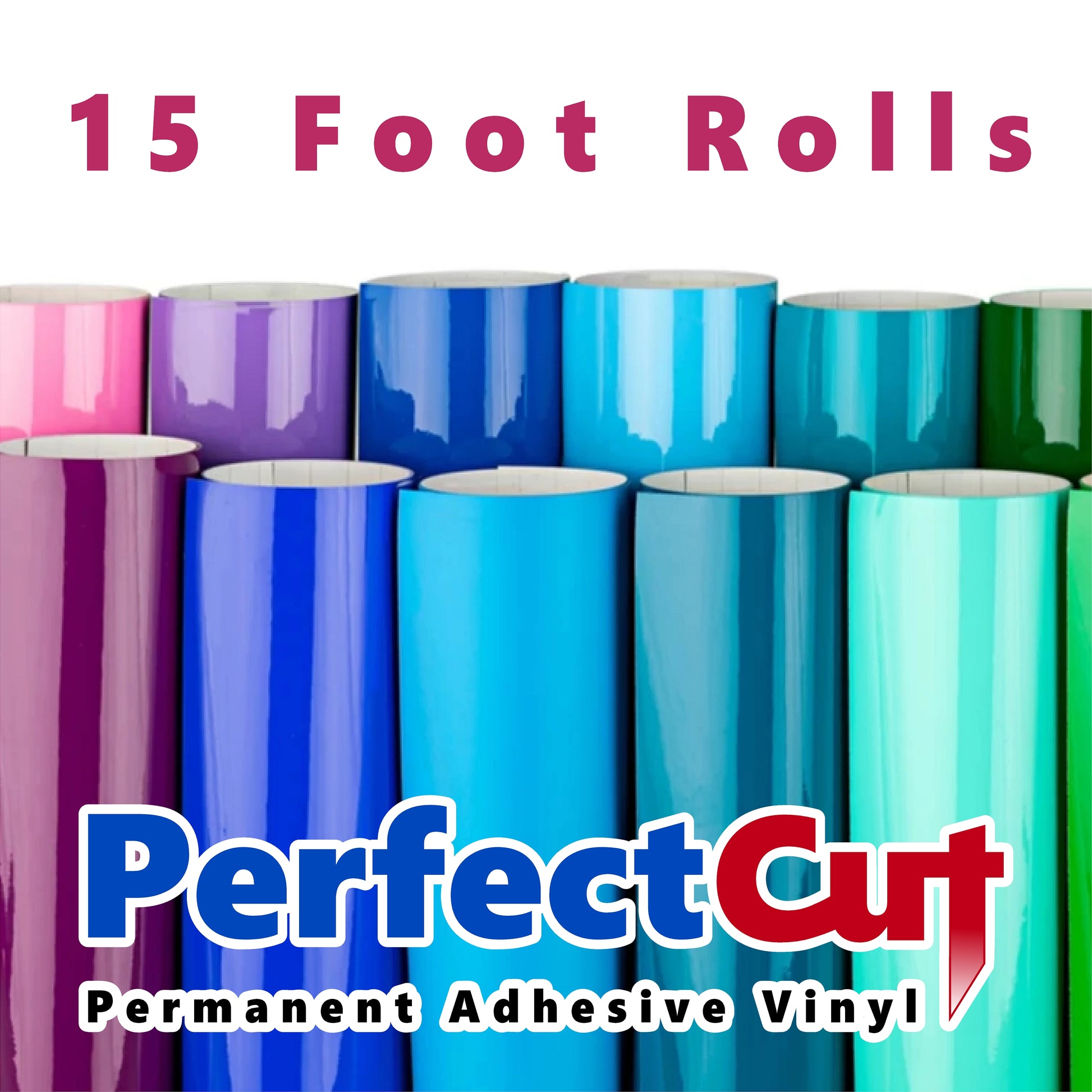 PerfectCut - Craft Vinyl - Permanent Adhesive Vinyl 40 - 5 Foot Roll Bundle  - Vinyl Me Now