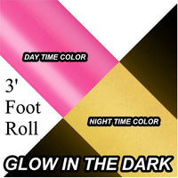 Glow In The Dark Self Adhesive Vinyl Pink 3 Foot Roll