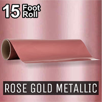 PerfectCut - Craft Vinyl - Permanent Adhesive Vinyl - 15 Foot Roll ROSE GOLD METALLIC