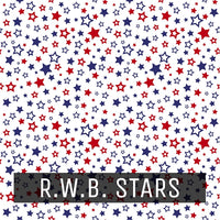 USA Prints - Printed Patterned Adhesive Craft Vinyl R.W.B. Stars