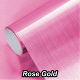 Brushed Aluminum Permanent Self Adhesive Vinyl Rose Gold 3 Foot Roll