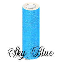 Holographic Glitter Adhesive Permanent Vinyl Sky Blue 3 Foot Roll