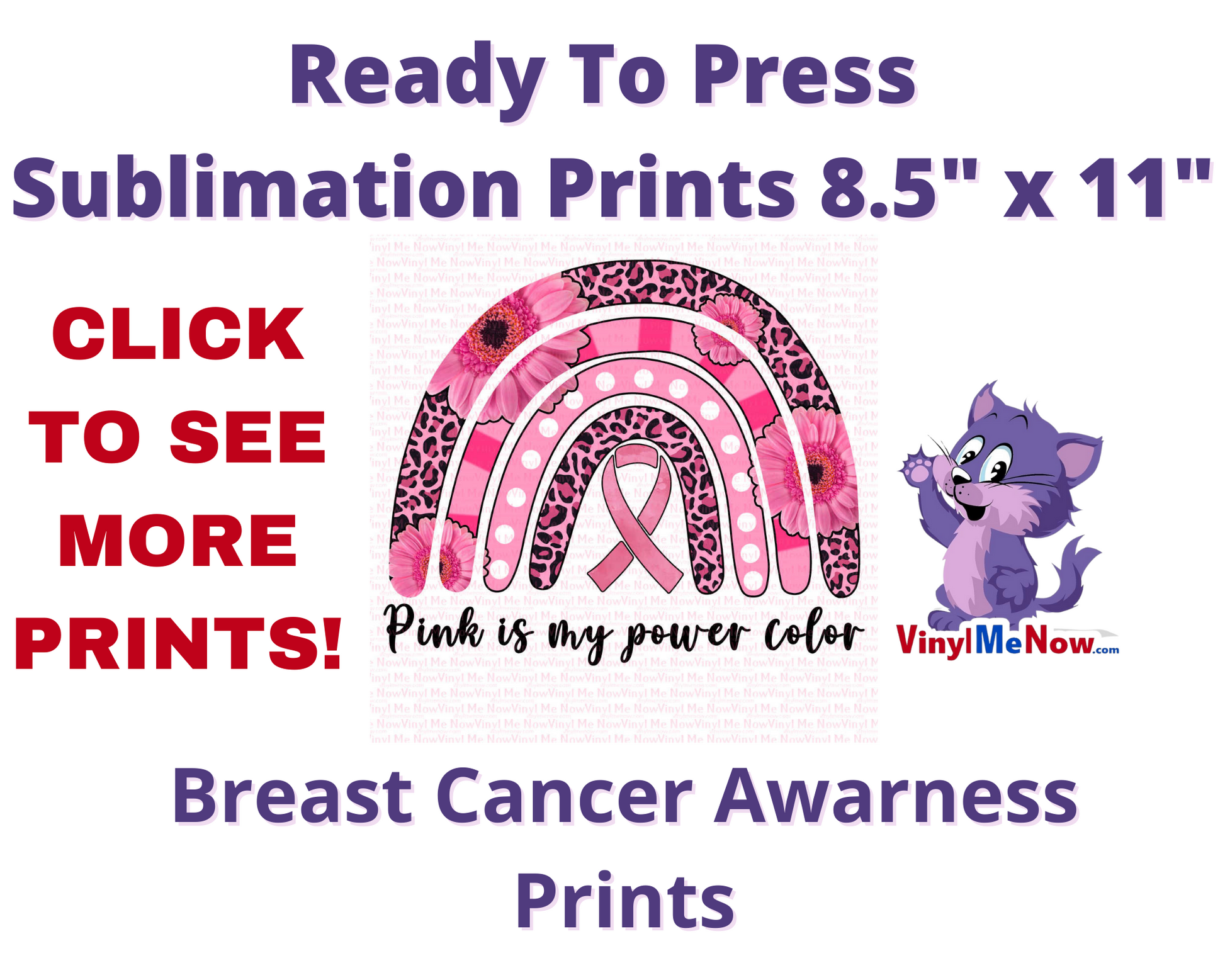 12" x 15" Breast Cancer Awareness 3 Heat Transfer Vinyl (HTV)  T-Shirt Crafts
