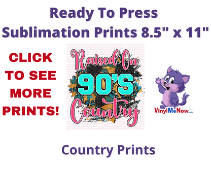 Country - Ready to Press Sublimation Transfer Vinyl Me Now